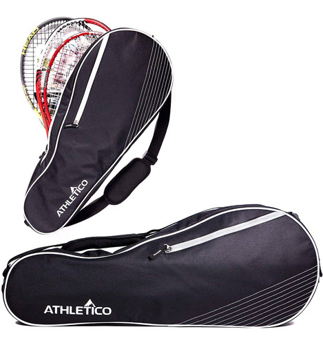 Funda Protectora Athletico, Hasta 3 Raquetas De Tenis, Negra