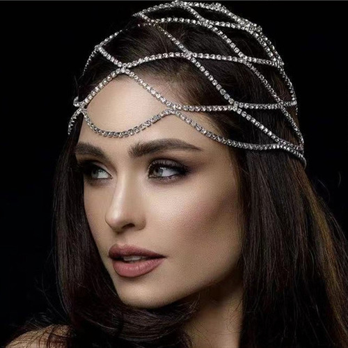 Diadema Cabeza Gorro Hueco De Malla De Diamantes De Imitació