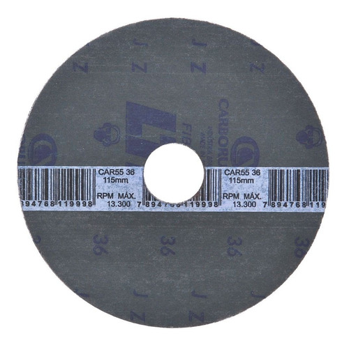 Disco De Lixa 4.1/2 Pol. Car55 Grão 60 Carborundum