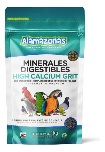 Minerales Digestibles High Calcium Grit Calcio 1kg Aves