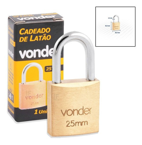 Cadeado De Latão 25 Mm Vonder