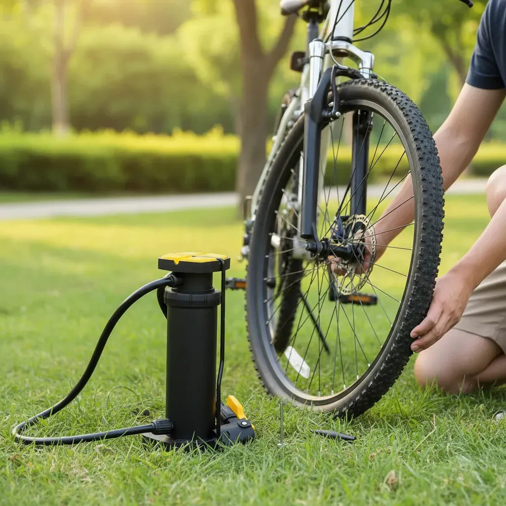 Bomba Ar Pedal Pneu Carro Moto Bicicleta Colchão Inflável