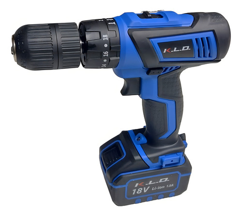 Atornillador Taladro Percutor Inalámbrico Kldtip18k 16 Acces Color Azul Azul