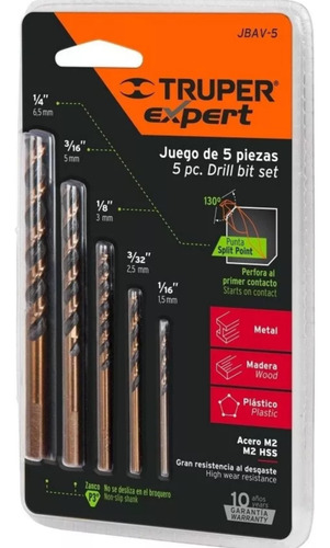 Juego De Brocas Alta Velocidad 5pc Truper.