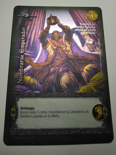 Nombrarse Emperador. Carta Mitos Y Leyendas. Inmortales. 