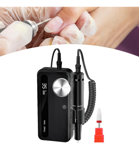 Lima De Uñas Eléctrica, Herramienta De Manicura Y Negro
