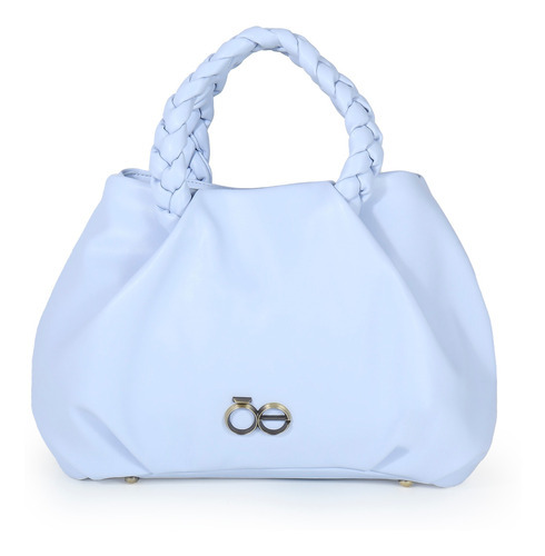 Bolsa de material reciclado Satchel Cloe Asa Braided Design Cor Azul