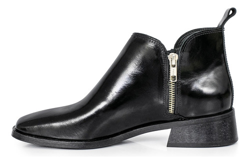 Bota Mujer Cuero Charol Botineta Botita Zapato Taco Briganti