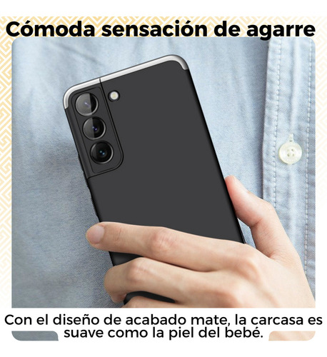 Funda Para Galaxy A50 Con Mica Varios Modelos Antigolpes Dorado-negro Gkk 360 Sin Mica