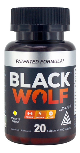 Black Wolf 20 Cápsulas Vigorizante Potencia Blinlab 500 Mg Sabor Sin sabor