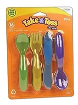Comprar Juego De Cubiertos Para Niños Bebes 16  Piezas - Take & Toss