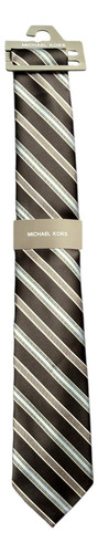 Corbata Michael Kors A Rayas Azul Con Negro Rayas
