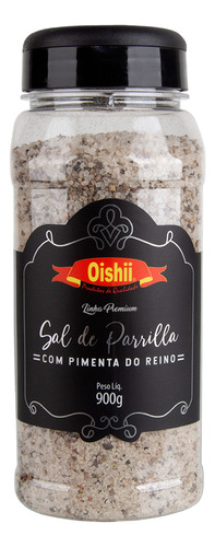 Sal de parrilla com pimenta-do-reino Oishii Premium em frasco sem glúten 900 g 