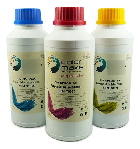 Tinta Para Hp Negra / Color Make 500ml. (2x250ml.)