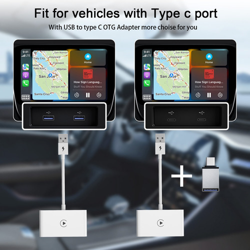 Adaptador Carplay Inálambrico Wireless Plug & Play I-phone