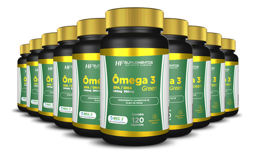 10x Omega 3 1000mg Hf Suplements 120 Caps