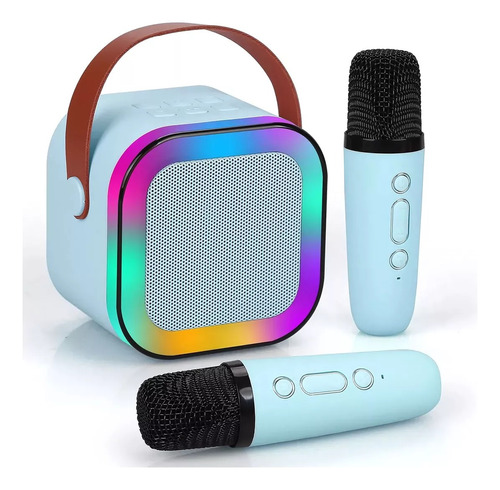 Bocina Karaoke Bluetooth Recargable Portatil Con 2 Microfono