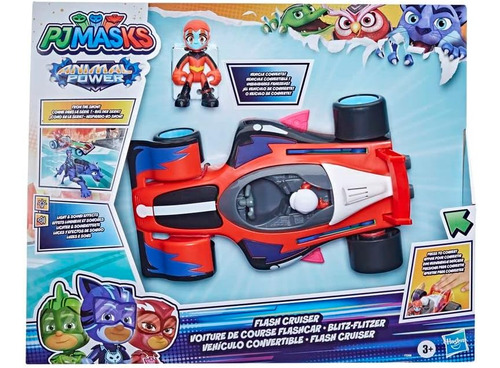 Pj Masks Animal Power Flash Cruiser, Coche De Juguete Con Y