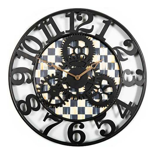 Mackenzie-childs Courtly Check Reloj De Pared De Granja - Gr