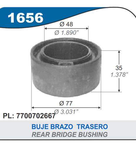 Buje De Brazo Trasero De Suspension Capemi Renault Kangoo