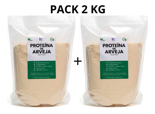 Imagen 1 de 10 de Pack 2 Kg. Proteína Arveja 100% Vegana - Envio Gratis