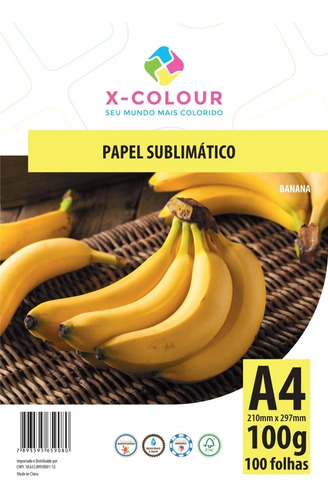 Imagem 1 de 1 de Papel Sublimatico A4 - 100 Folhas - 100g - X-colour