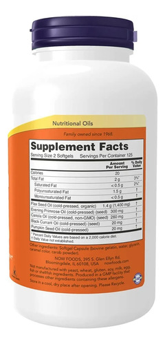 Completo Omega 3 6 9 Puro Concentrado Vegano 2000mg X250caps Insipido
