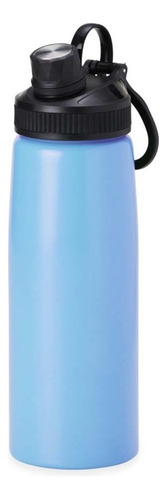 Garrafinha 900ml Aço Inox Academia Com Alça P/ Transporte Cor Azul-claro