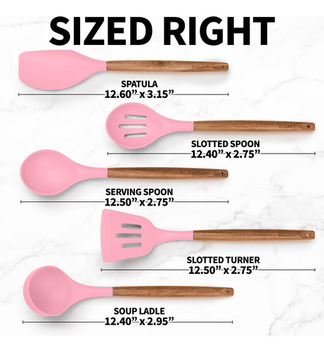 Cooking Utensils Set Zulay Kitchen Non-stick Silicone 5-piec