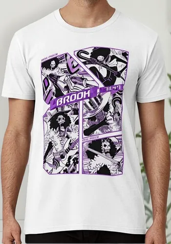 Remera Brook - One Piece Manga Frame - Versión En Color Algo