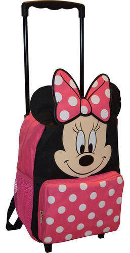 Maleta Para Niños Mochila Con Ruedas Blanda De Minnie Mouse