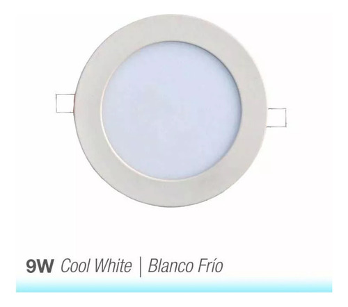 Panel Led Foco Plafón Embutido Techo Redondo 9w 220v Fria