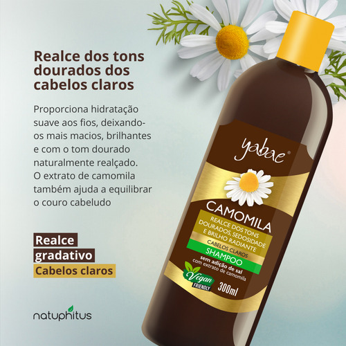 Shampoo Camomila 300ml Yabae Vegano