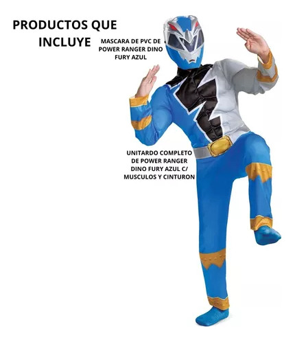 Traje De Power Ranger Azul8 A 10 Años
