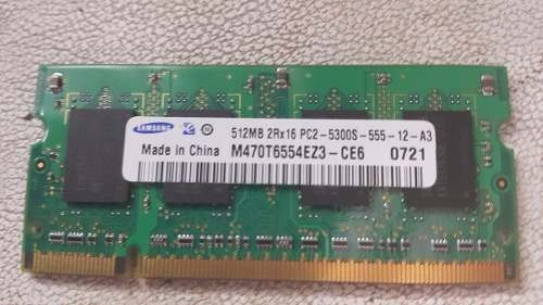 Memória RAM  512MB 1 Samsung M470T6554EZ3-CE6