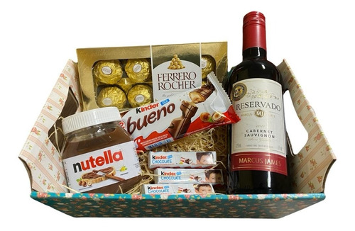 Cesta De Chocolates Premium + Vinho Fino - Dia Das Mães