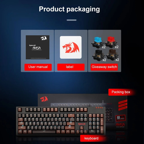 Teclado Gamer Mecânico Redragon K592 Amsa