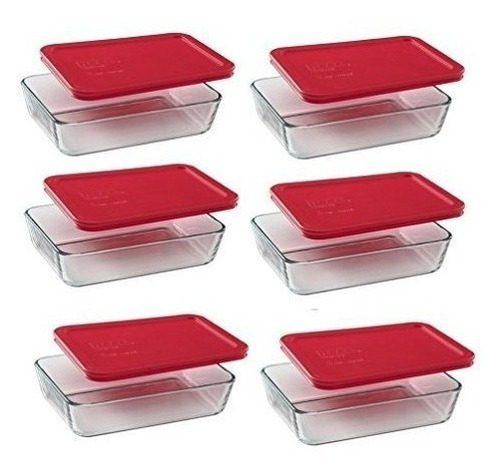 Pyrex - Juego De 3 Recipientes Rectangulares De Vidrio Para