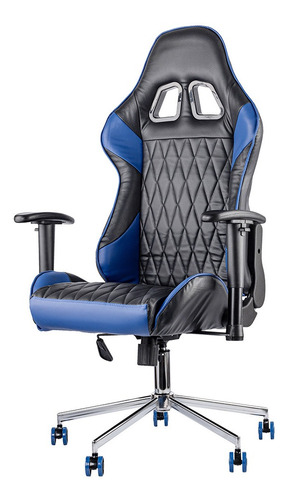 Silla Sillón Gamer PC Gadnic Paradiso Con Cuero Ecológico Tapizado Azul