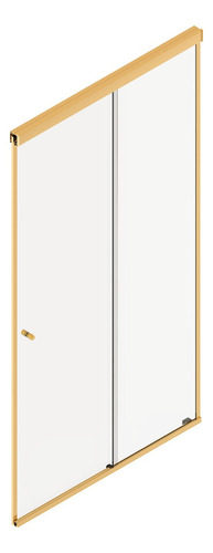 Kit Box Para Banheiro Reto Quadrado Gold Dourado 1,50x3