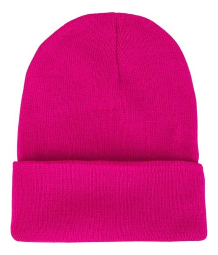 Gorro Beanie De Lana Adulto Con Doblez Azul Oscuro