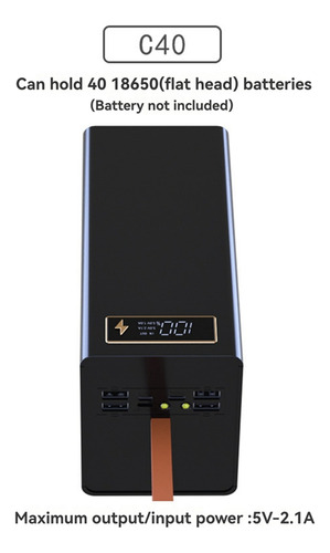Paquete De Baterías Diy Power Case Box 40x18650, Batería Des