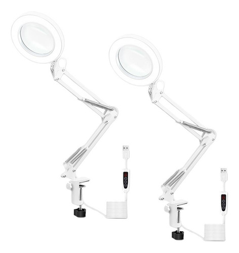 2pcs Usb Led Luz Lupa Lámpara Lámpara De Escritorio
