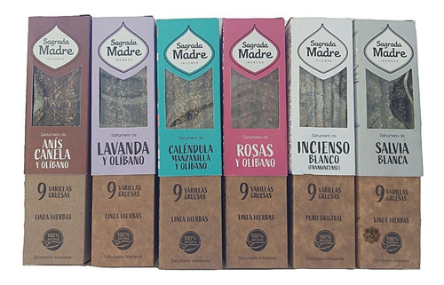 Sahumerios Sagrada Madre Pack Premium Olíbano X6 U.