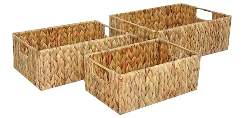 Canastos Organizadores Rigidos de Seagrass. . 3 medidas S 30X20X16