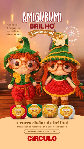 Hilo Amigurumi Christmas Gloss Line, tejido a ganchillo, varios colores, color 7030, color mostaza
