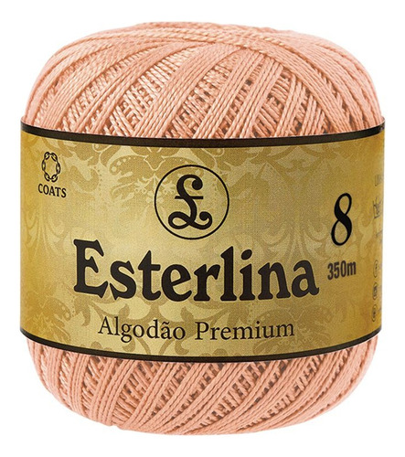 Linhas Croché Esterlina Diversas Cores Nº 8 Cor Salmão Claro - 9575