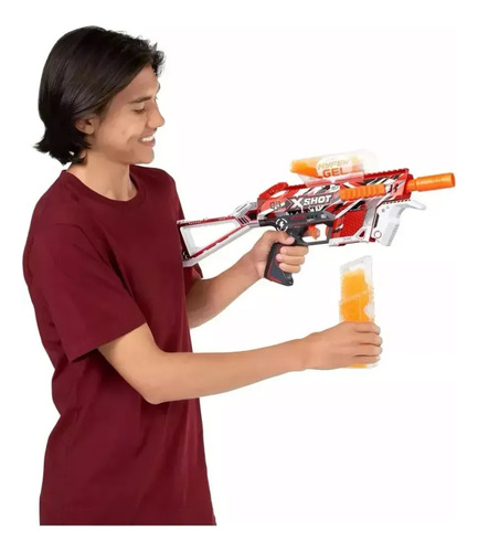 Lanzador De Bolitas De Hidrogel Zuru X-shot Hypergel Trace Fire Con Gafas De Proteccion