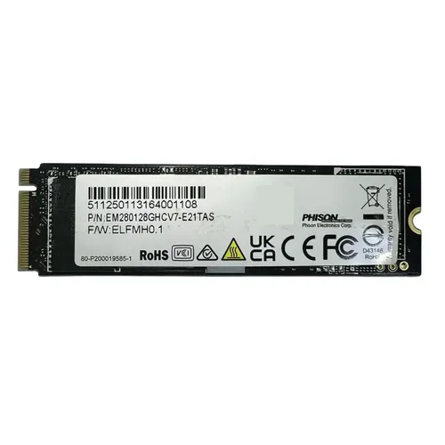 Unidade sólida Phison 128gb SSD M.2 Nvme 2280 Gen 4 Pcie 4.0 X 4
