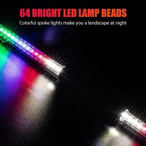 Luzes Para Rodas De Bicicleta, Raios, 30 Padrões, 64 Led, Co